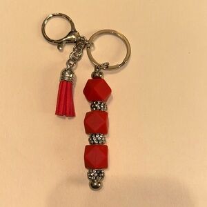 Handmade ♥️Red Keychain/Purse Charm with Tassel